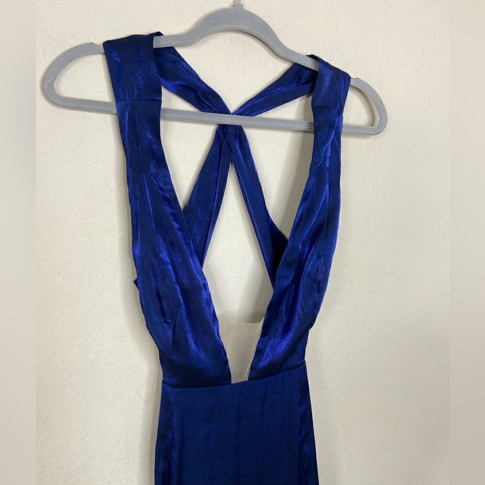 NWT Lovers & Friends Andressa Midi Sapphire Blue Dress Asymmetrical Size M - Picture 12 of 13